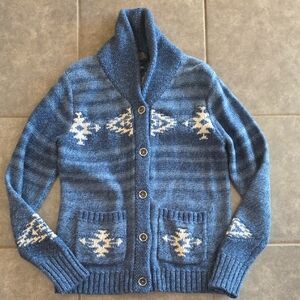 Pendleton Blue and White Men's Cardigan Sweater